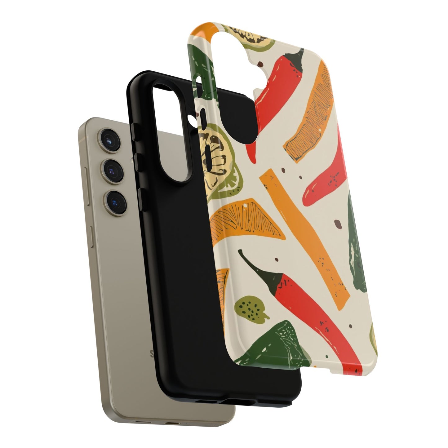Spicy Peppers Phone Case – Colorful Chili, Lime & Citrus Pattern