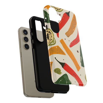 Spicy Peppers Phone Case – Colorful Chili, Lime & Citrus Pattern