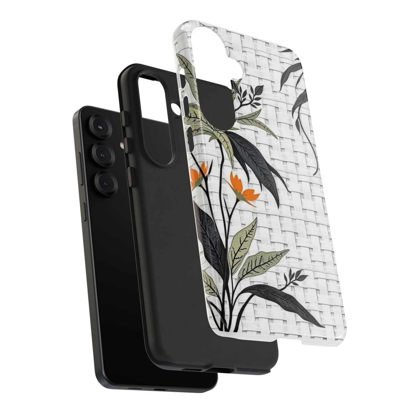 Floral Woven Tough Phone Case — Protective Botanical iPhone Cover