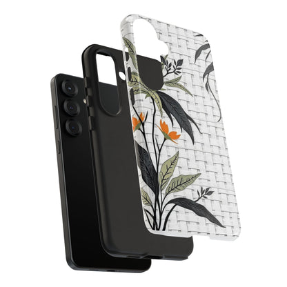 Floral Woven Tough Phone Case — Protective Botanical iPhone Cover