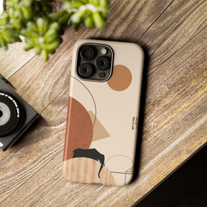 Abstract Earth Tones Phone Case — Minimal Geometric Design