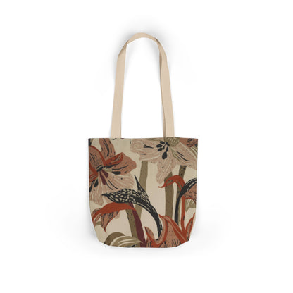 Vintage Floral Canvas Tote Bag — Earthy Botanical Print