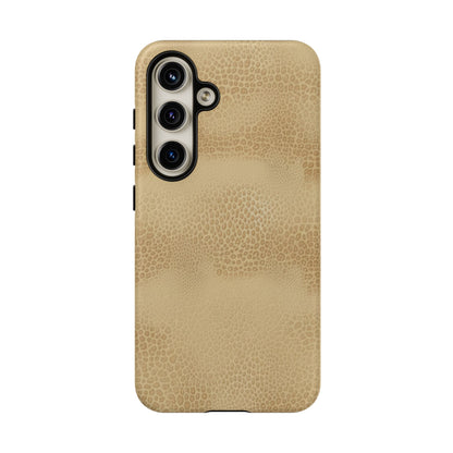 Tan Distressed Leather Texture Phone Case — Rugged Protective iPhone Cover