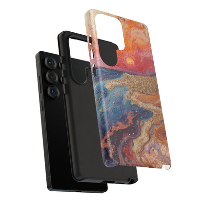Sunset Coast Phone Case — Colorful Abstract Beach Art Tough Case