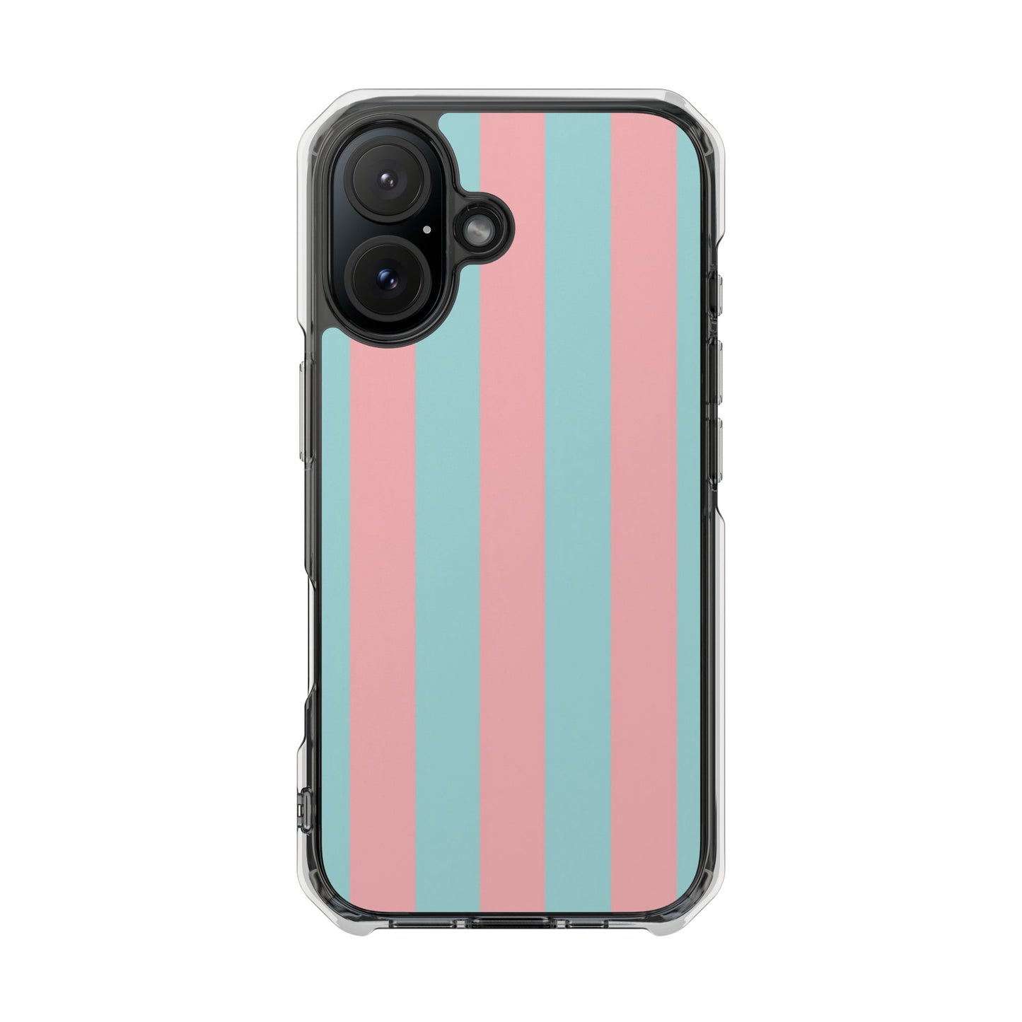 Pink and Blue Stripe Magnetic Clear Phone Case