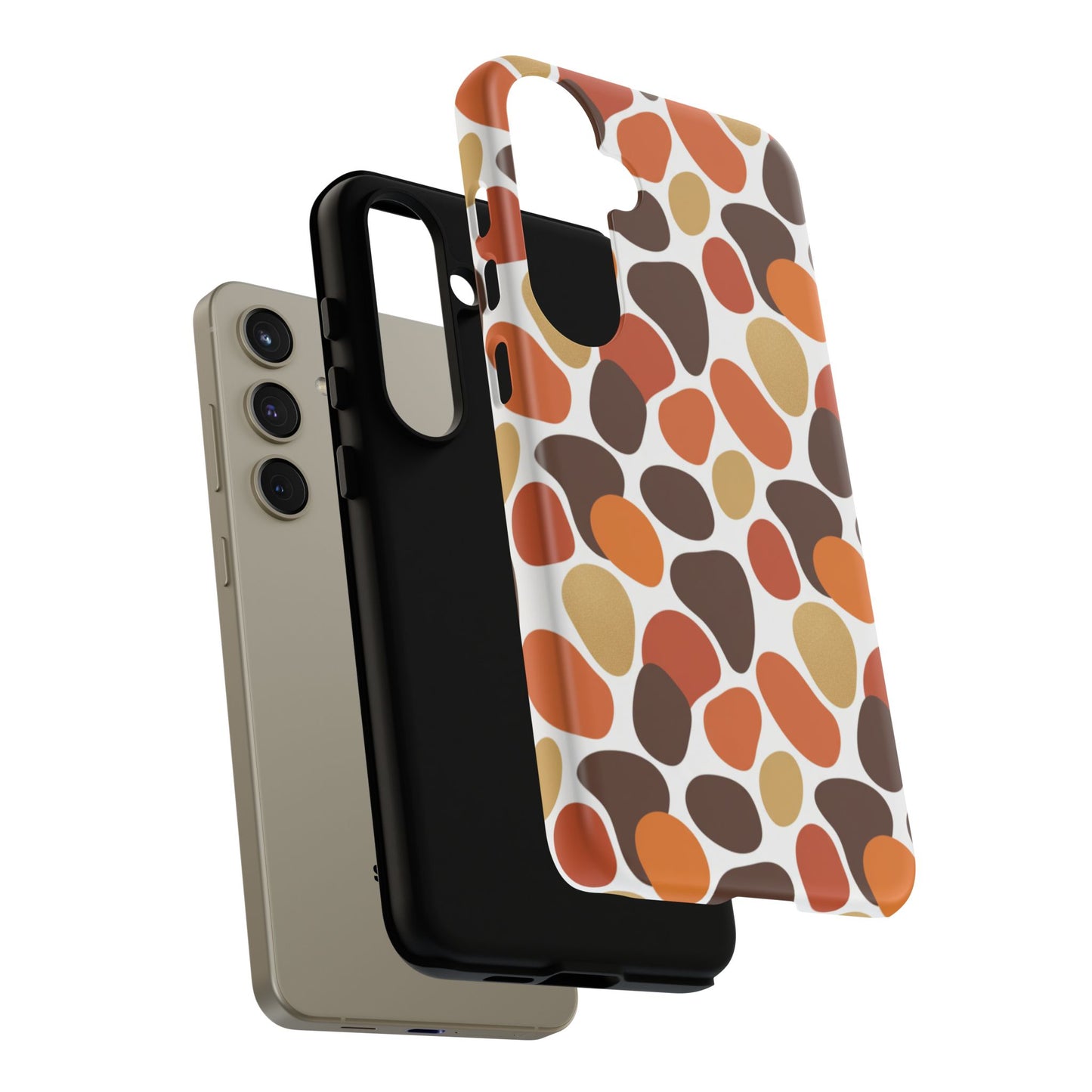 Phone Case — Retro Pebble Pattern in Warm Autumn Colors