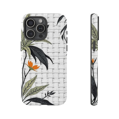 Floral Woven Tough Phone Case — Protective Botanical iPhone Cover