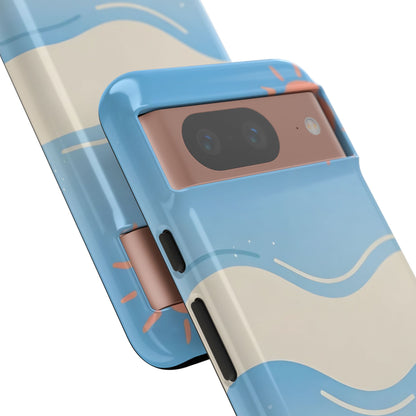 Beach Waves Tough Phone Case — Summer Sun & Seashell Protective Cover