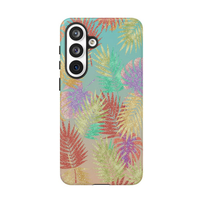 Tropical Palm Leaf Tough Phone Case – Colorful Pastel Botanical Protection