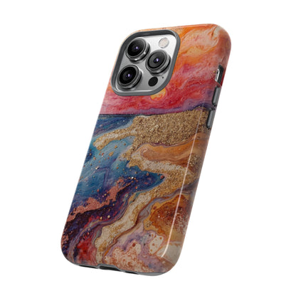 Sunset Coast Phone Case — Colorful Abstract Beach Art Tough Case