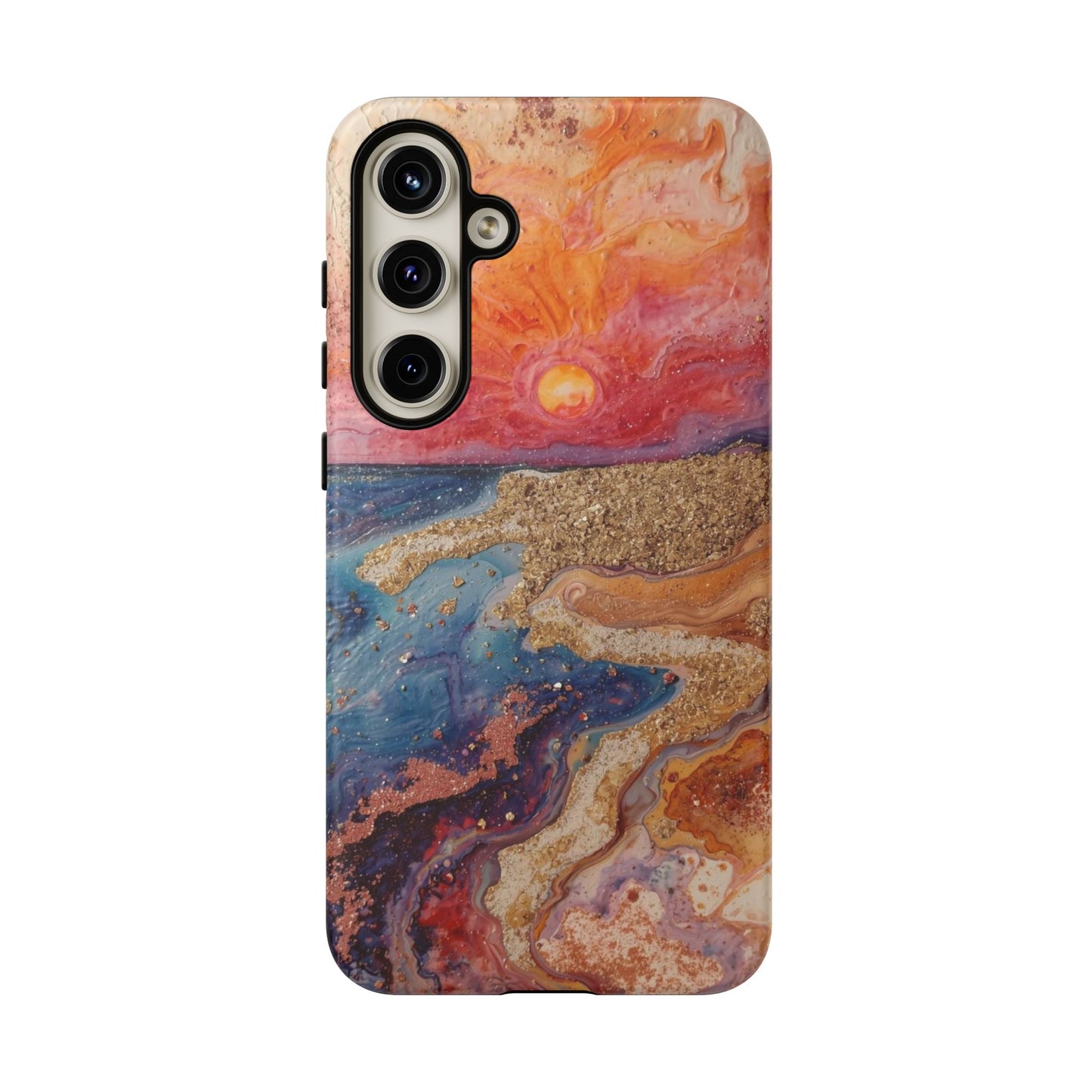 Sunset Coast Phone Case — Colorful Abstract Beach Art Tough Case