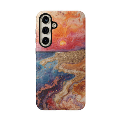 Sunset Coast Phone Case — Colorful Abstract Beach Art Tough Case