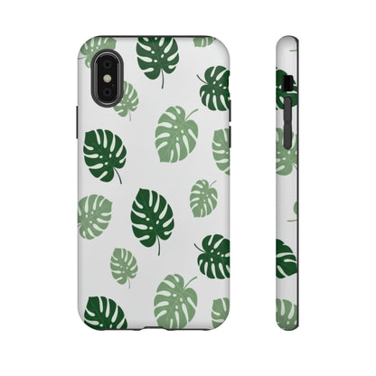 Monstera Leaf Phone Case — Tropical Green Pattern Tough Case