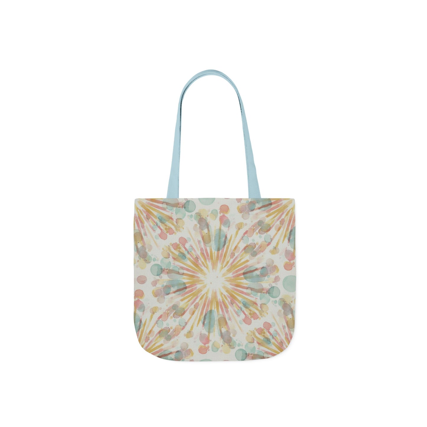 Boho Sunburst Canvas Tote Bag — Pastel Tie-Dye Beach & Market Bag