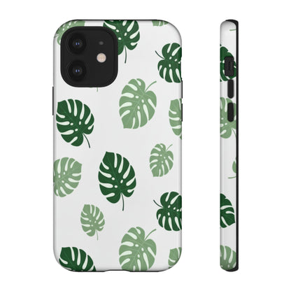 Monstera Leaf Phone Case — Tropical Green Pattern Tough Case