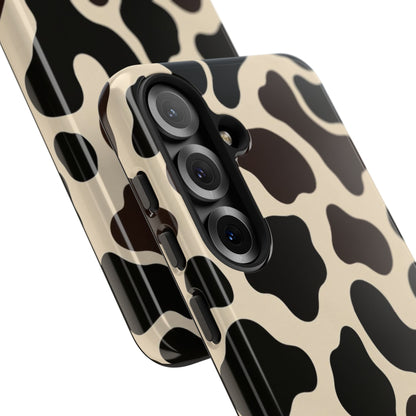 Cow Print Phone Case — Black & Cream Protective  Case