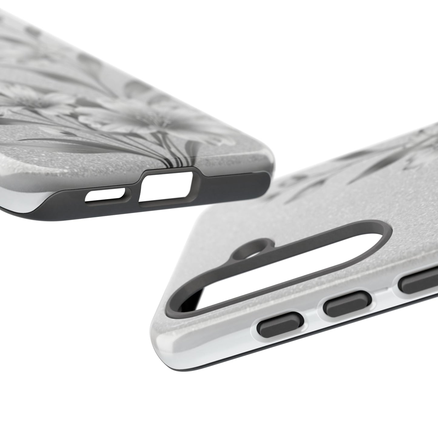 Floral Monochrome Phone Case — Elegant Black & White Lily Design