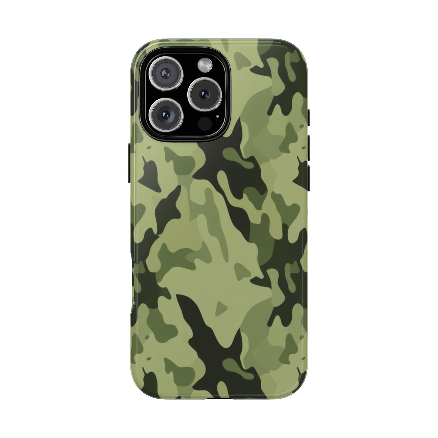 Camo Tough Phone Case — Military Green Protective iPhone Cover