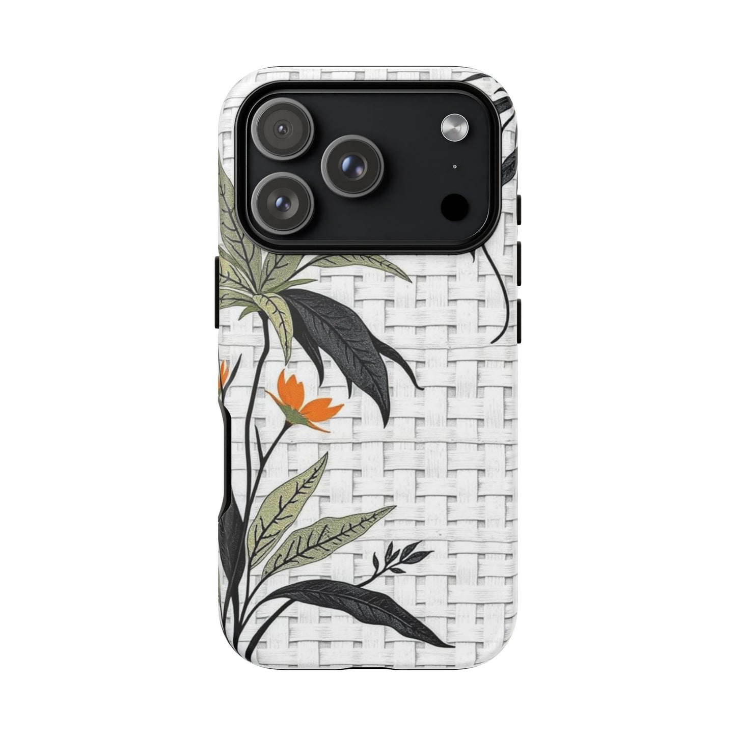 Floral Woven Tough Phone Case — Protective Botanical iPhone Cover