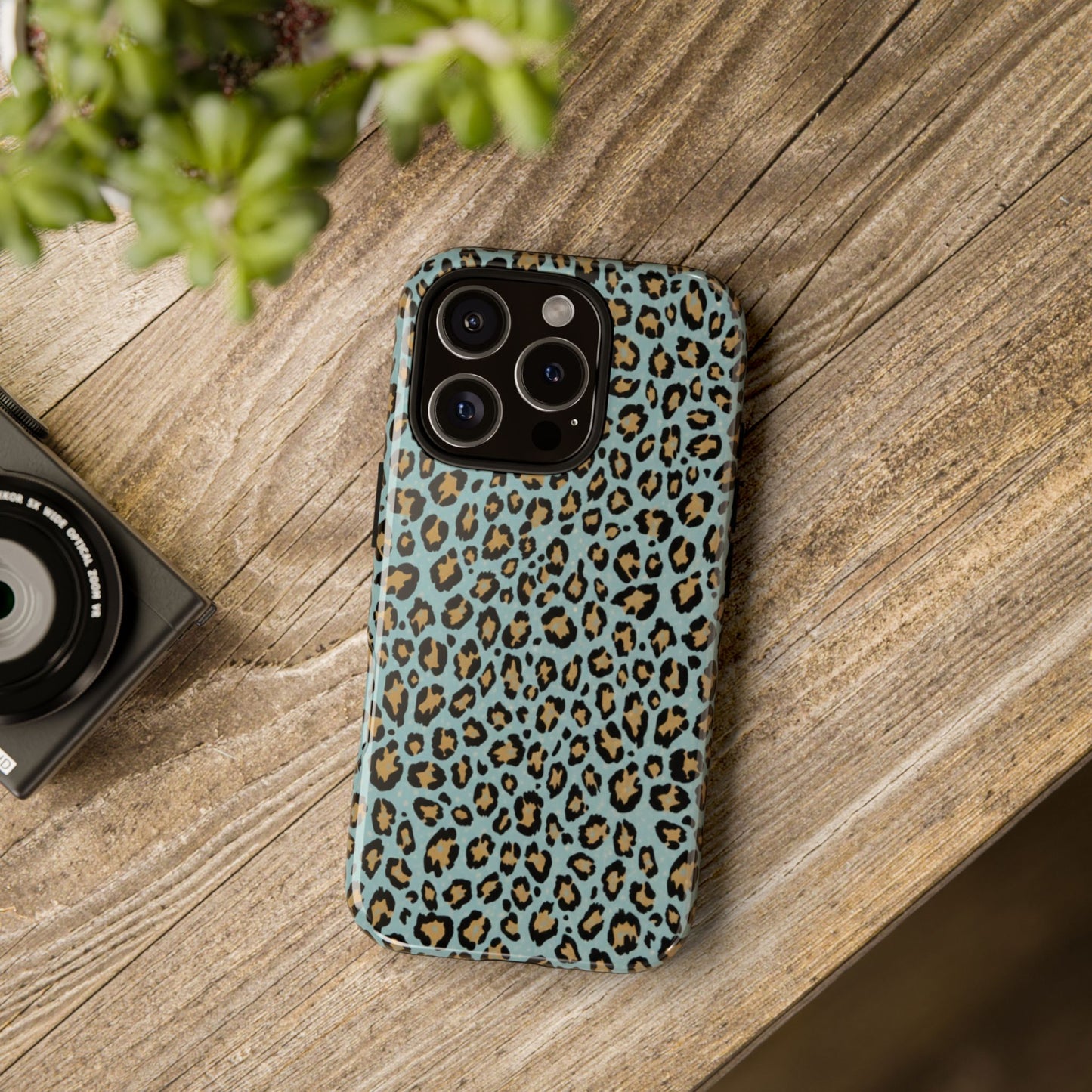 Leopard Print Tough Phone Case - Blue Cheetah Protective Cover