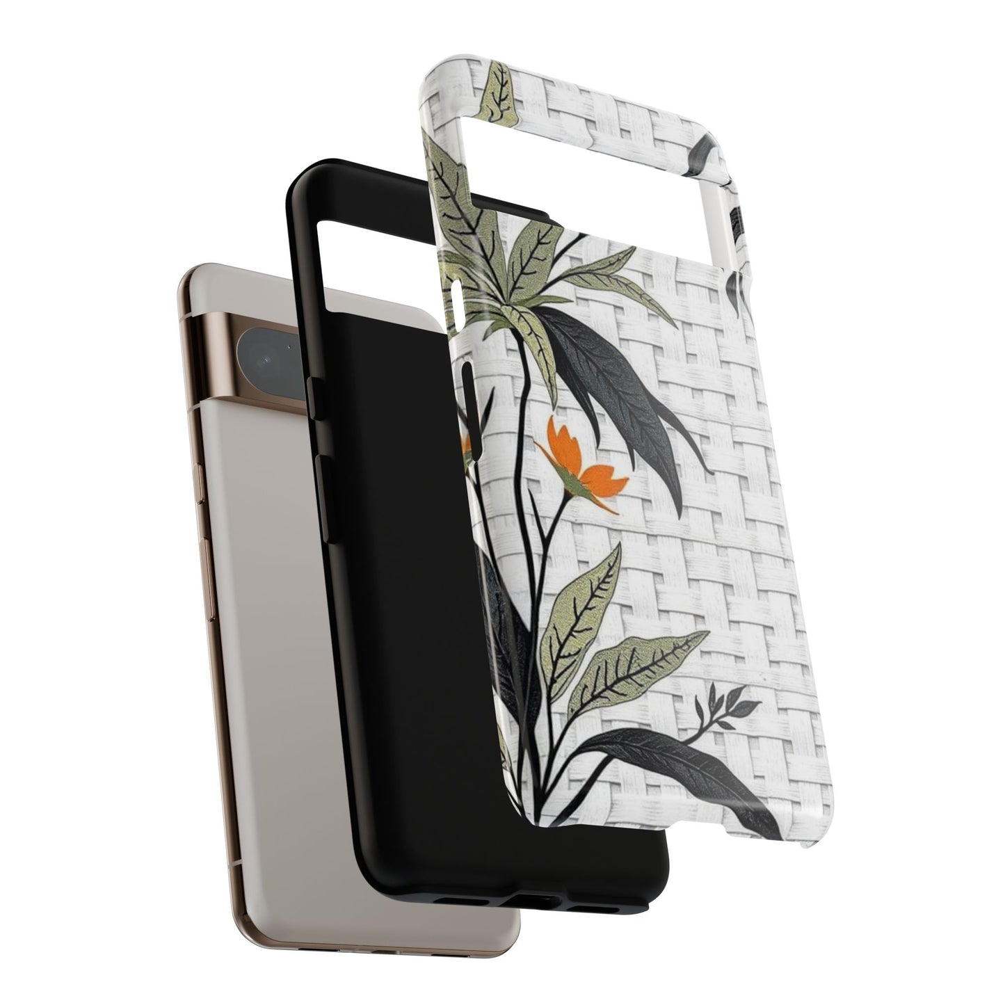 Floral Woven Tough Phone Case — Protective Botanical iPhone Cover