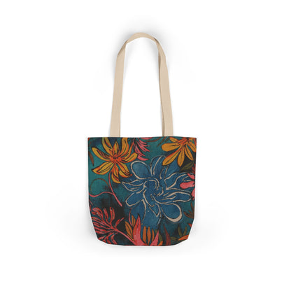 Floral Canvas Tote Bag — Vibrant Flower Print