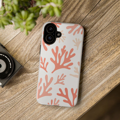 Coral Reef Pattern Tough Phone Case — Pink Beachy Protective Cover