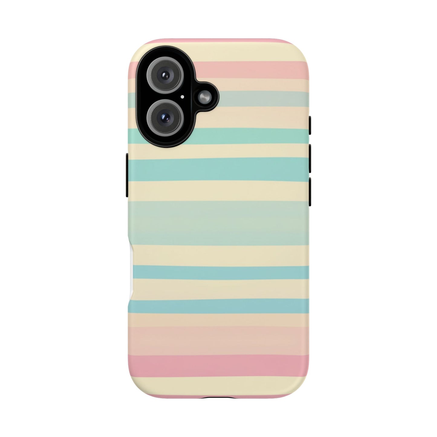 Pastel Striped Tough Phone Case – Protective Retro Rainbow Design