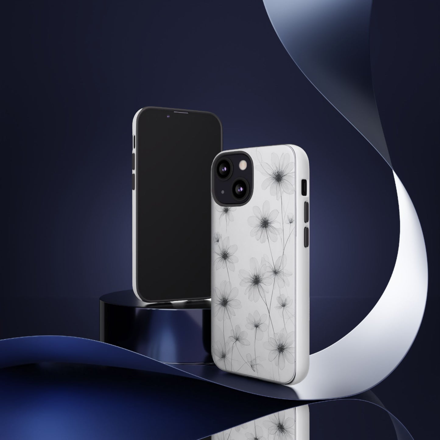 Tough Case — Black & White Floral Tough Phone Case