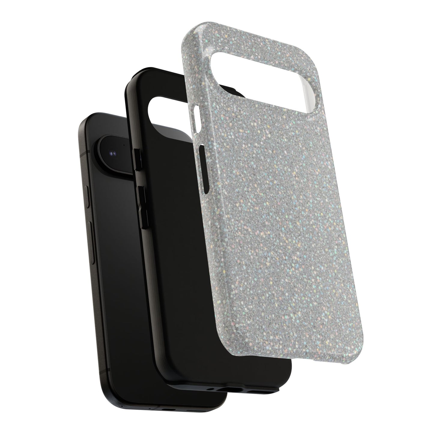 Glitter Silver Tough Phone Case — Sparkling Protective Phone Case