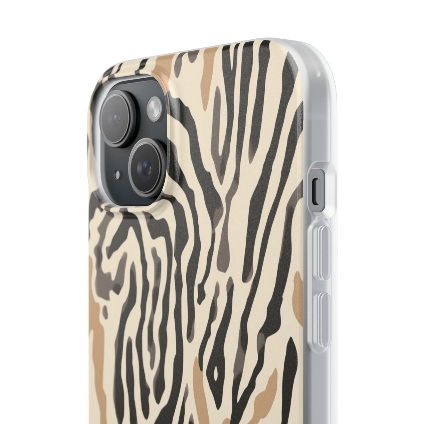 Zebra Stripe Phone Case – Neutral Animal Print Flexi Case