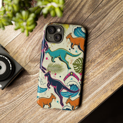 Tough Cases — Colorful Surfing Kangaroo Phone Case