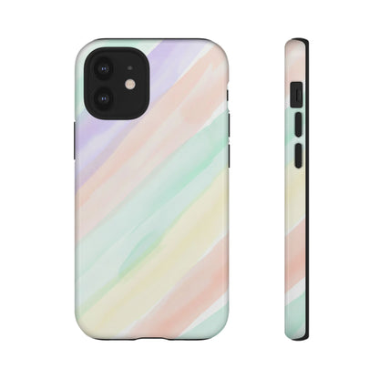 Pastel Watercolor Stripe Tough Phone Case