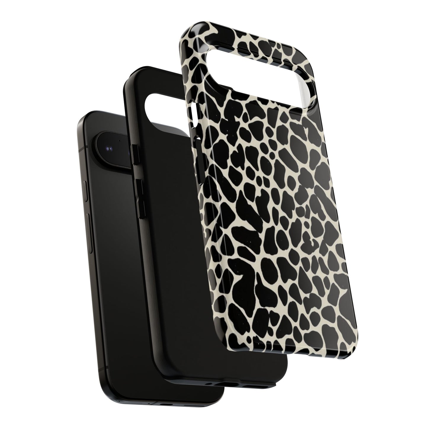 Black and White Cowhide Phone Case — Protective Tough Case