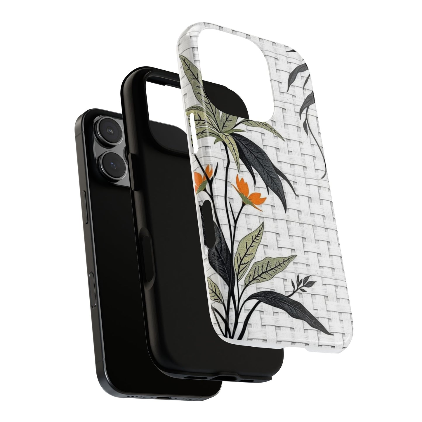 Floral Woven Tough Phone Case — Protective Botanical iPhone Cover