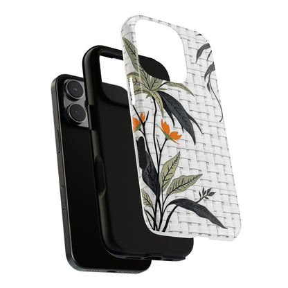 Floral Woven Tough Phone Case — Protective Botanical iPhone Cover
