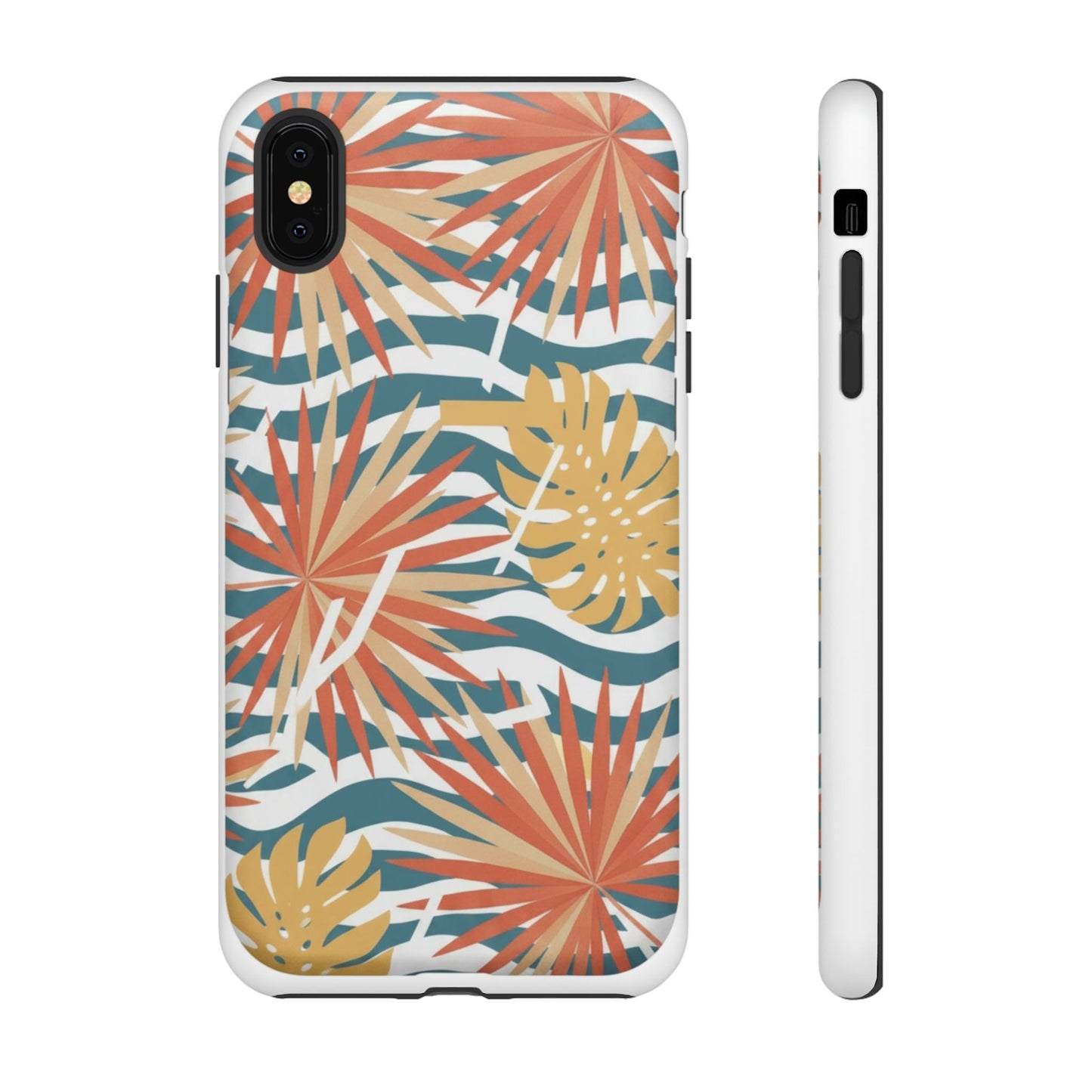 Tropical Palm Tough Phone Case – Retro Wave Floral Protective Cover