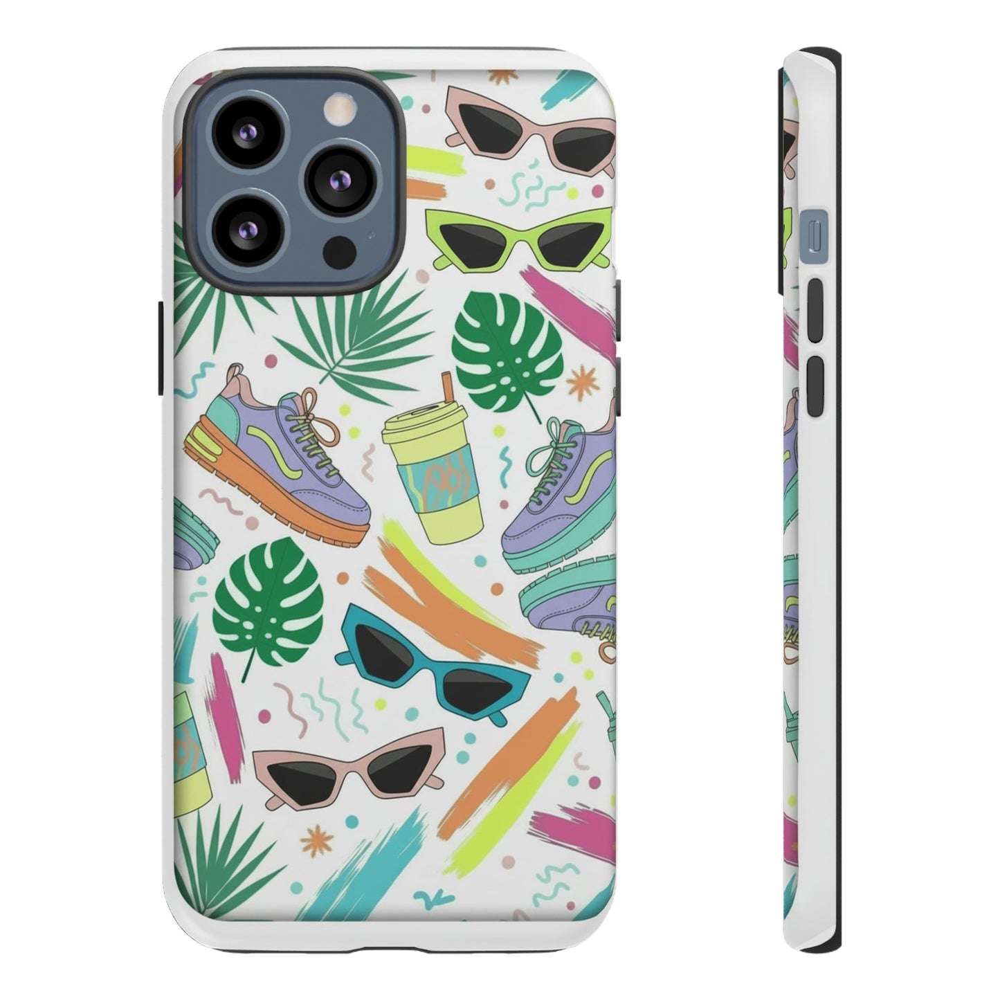 Tough Cases — Colorful Retro Sneakers & Sunglasses Phone Case