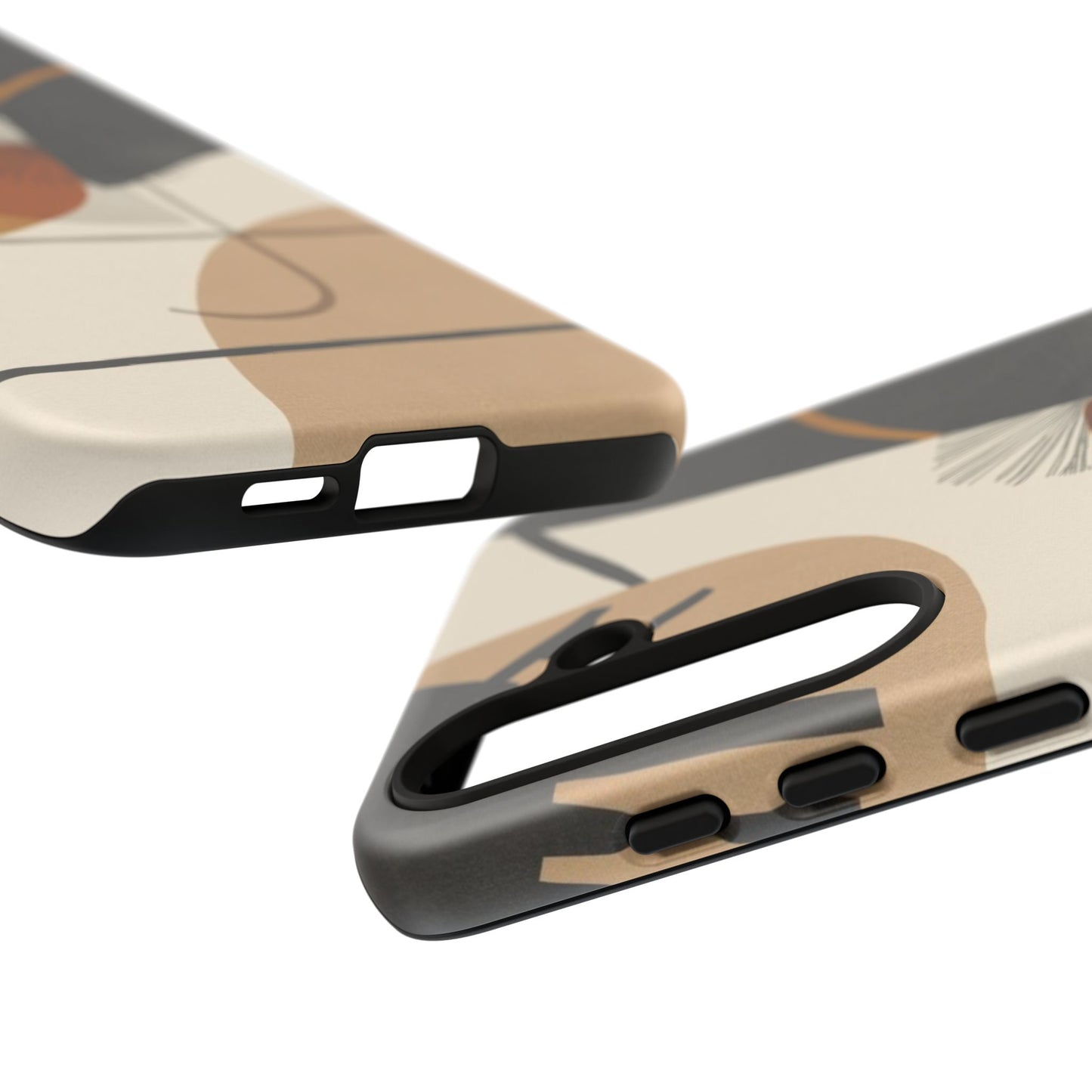Abstract Earth Tone Phone Case — Mid-Century Minimalist Tough Case