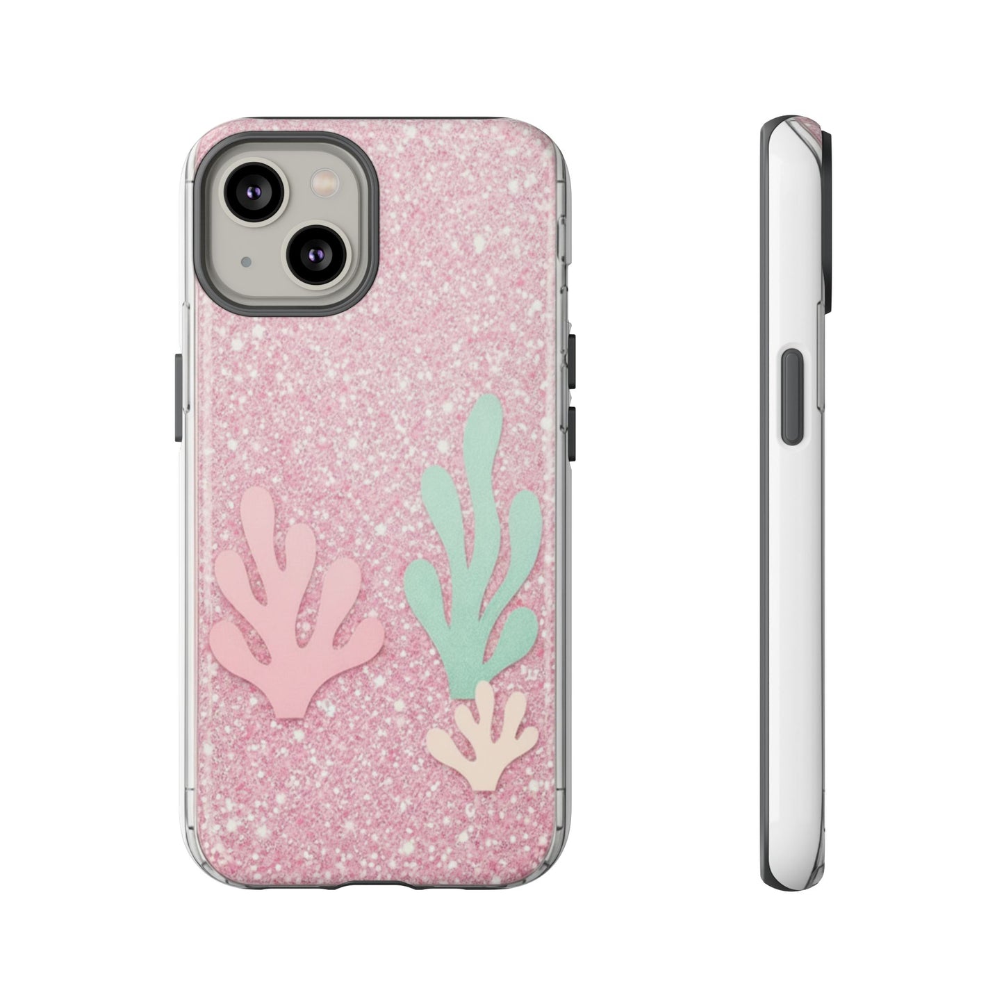 Pink Glitter Seaweed Tough Case - Sparkle Protective Phone Cover