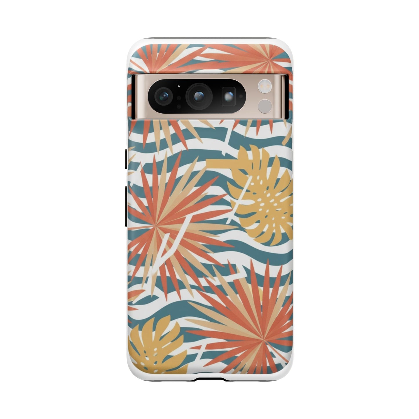 Tropical Palm Tough Phone Case – Retro Wave Floral Protective Cover