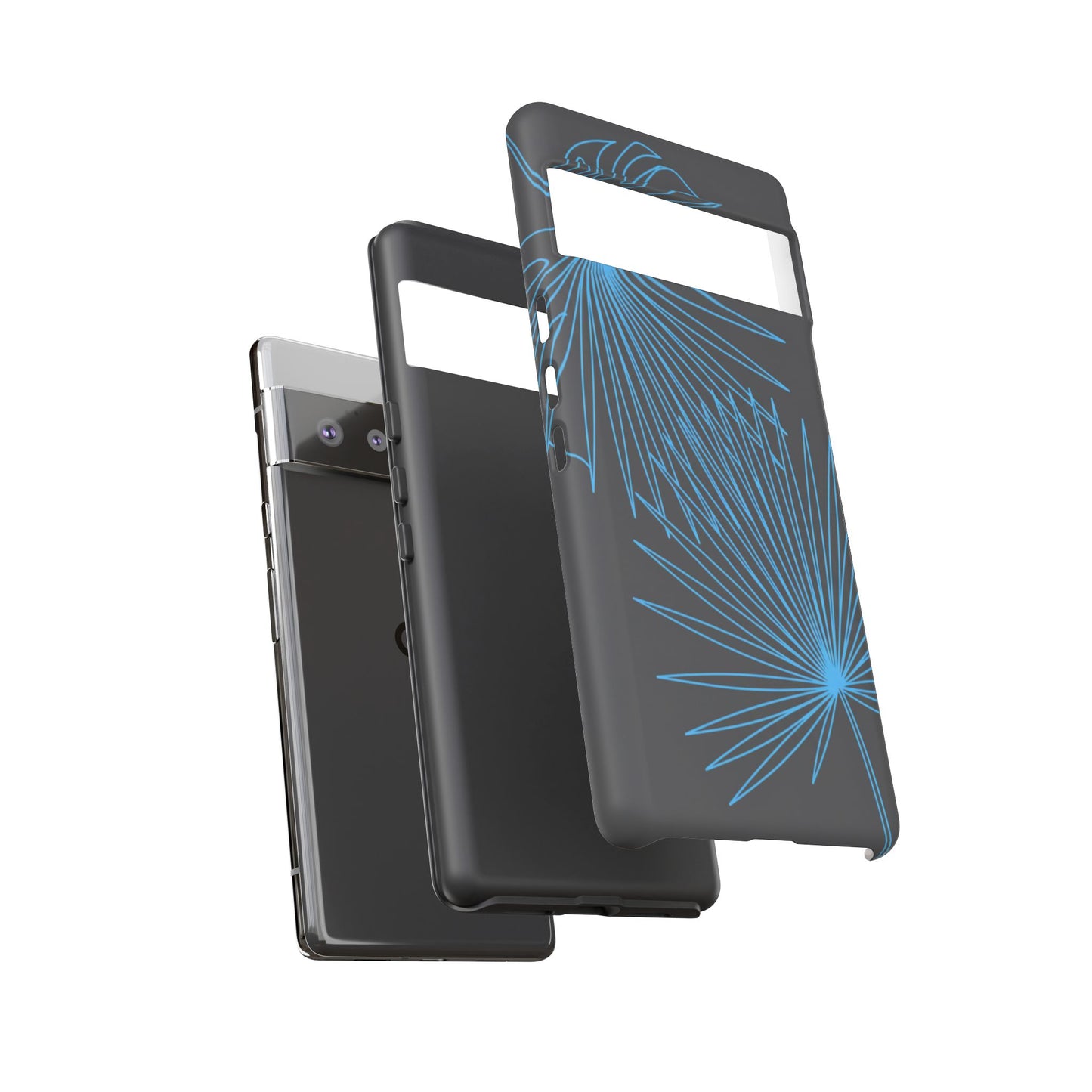 Blue Dandelion Burst Tough Phone Case — Protective Floral iPhone Cover