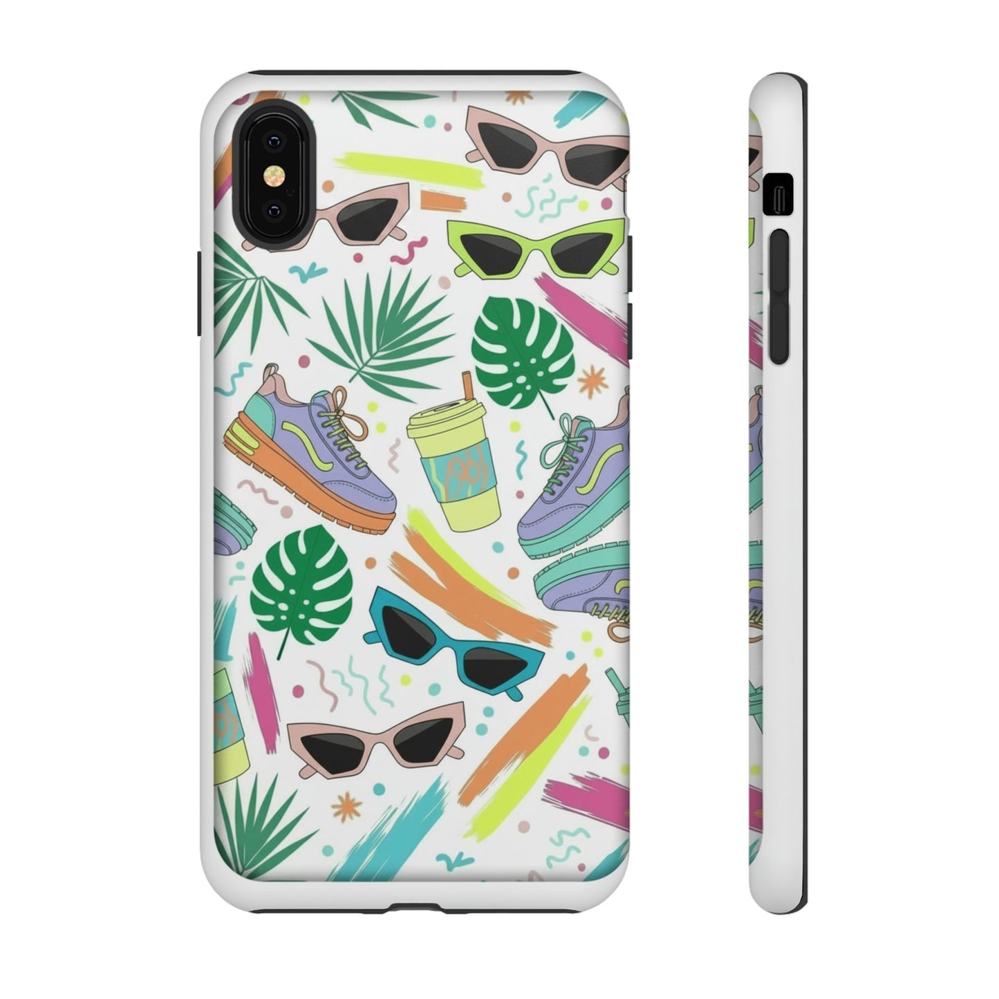 Tough Cases — Colorful Retro Sneakers & Sunglasses Phone Case