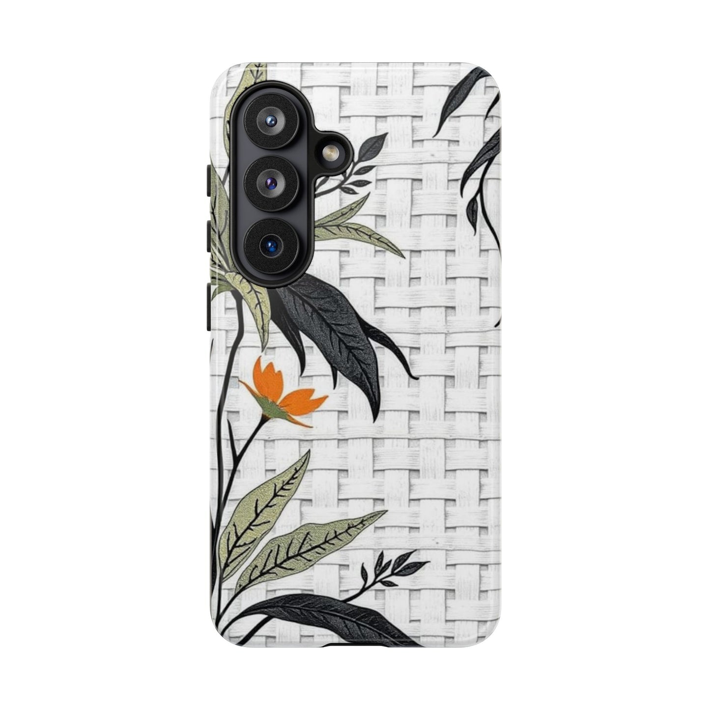 Floral Woven Tough Phone Case — Protective Botanical iPhone Cover