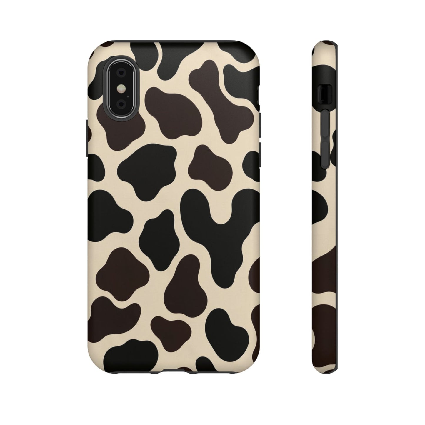 Cow Print Phone Case — Black & Cream Protective  Case