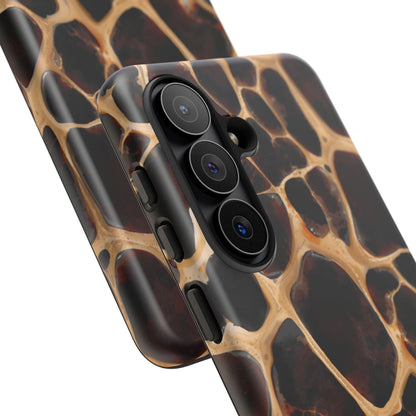 Phone Case — Brown Leather Dot Texture Rugged Protective Cover