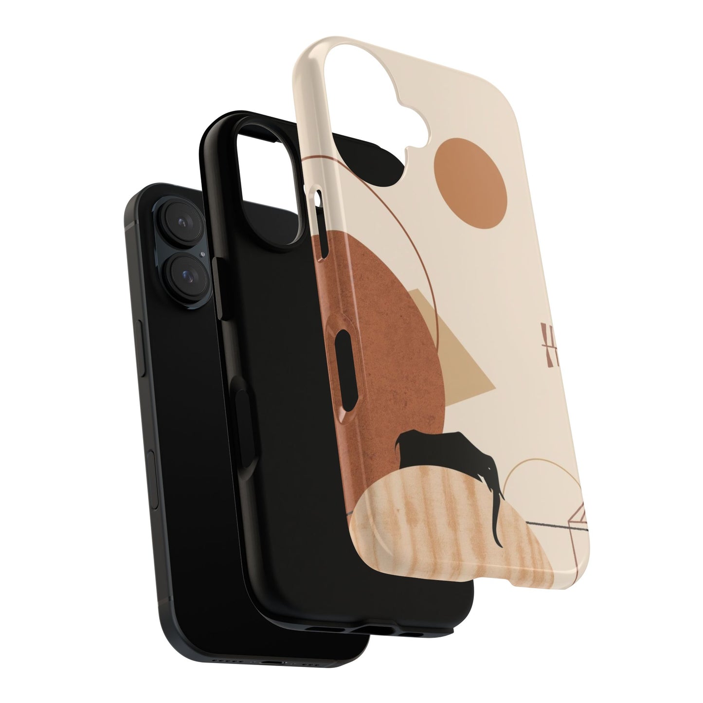 Abstract Earth Tones Phone Case — Minimal Geometric Design