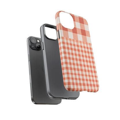 Buffalo Check Tough Phone Case — Orange Gingham Protective Cover