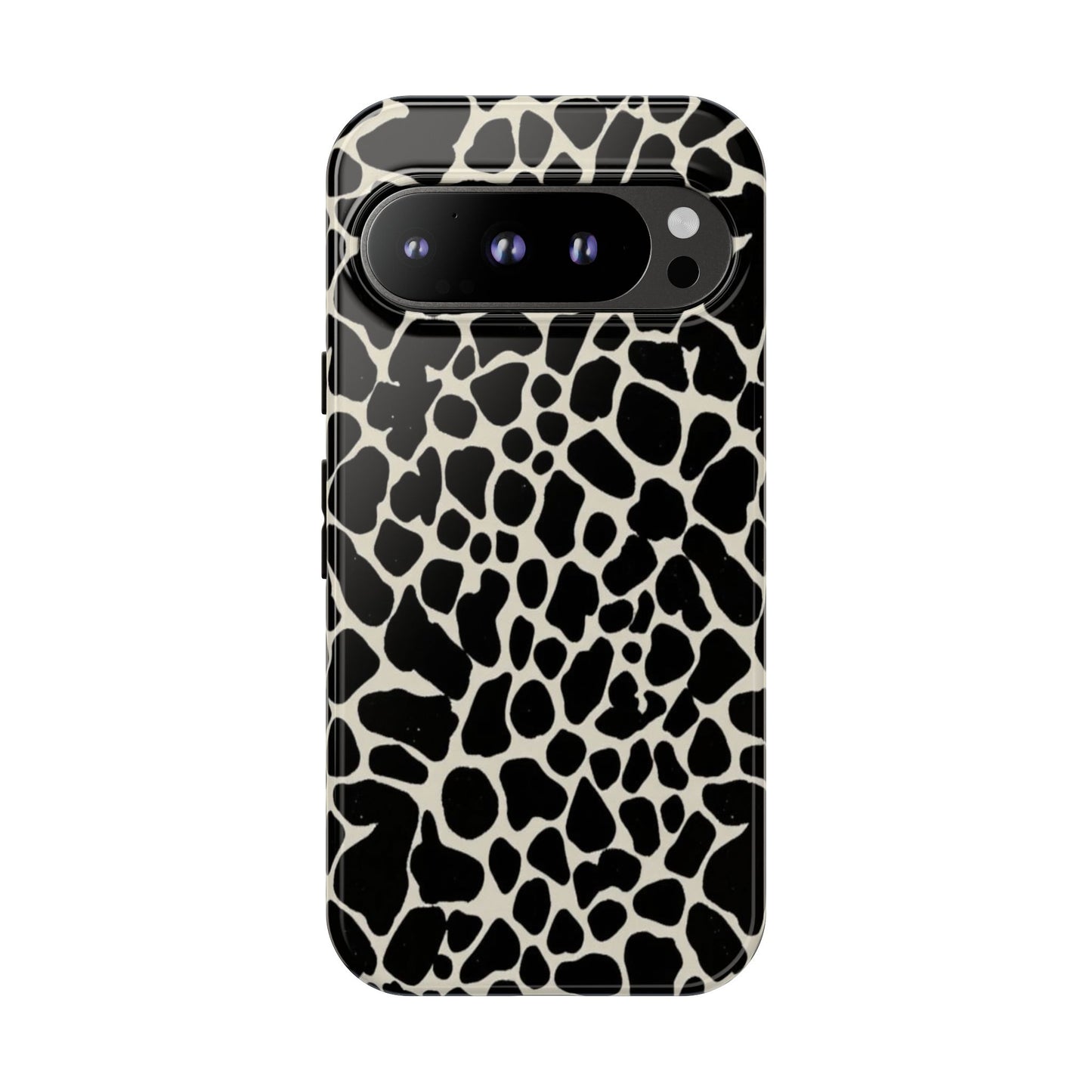 Black and White Cowhide Phone Case — Protective Tough Case