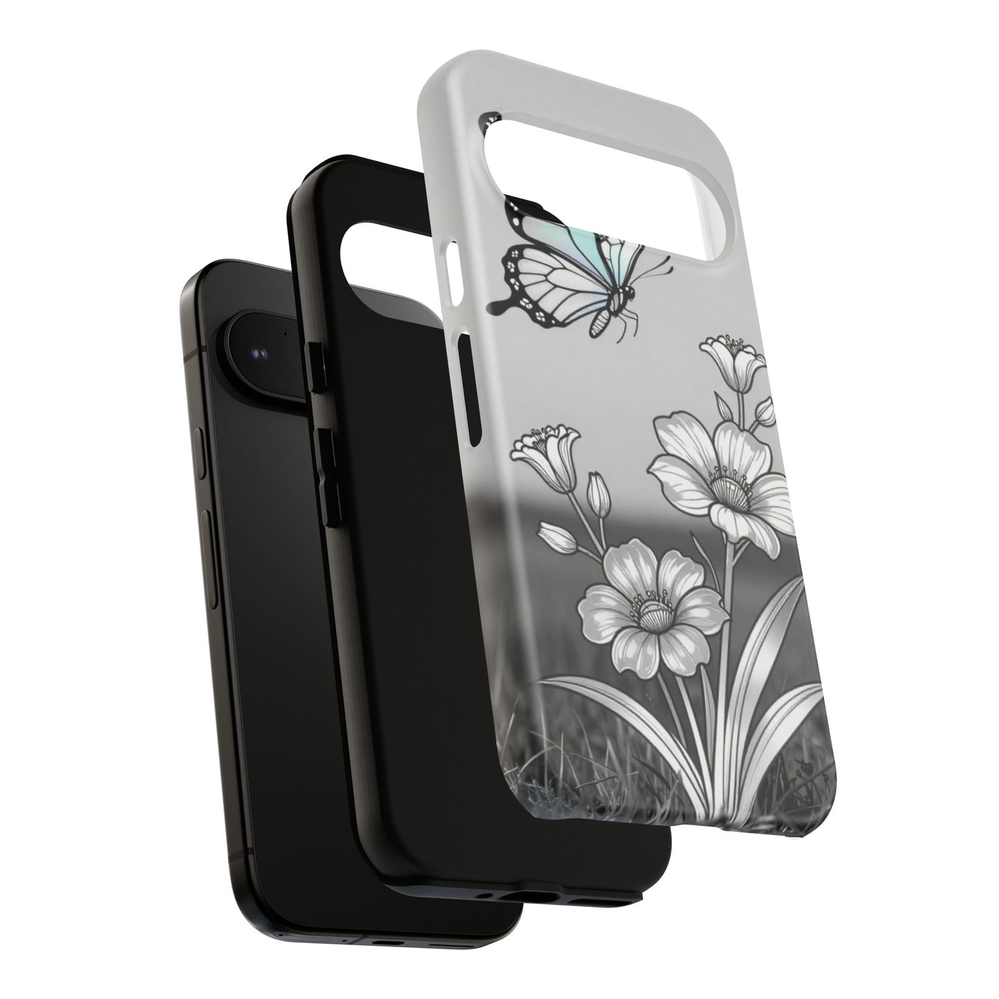 Butterfly & Wildflower Tough Phone Case — Durable Floral Phone Cover